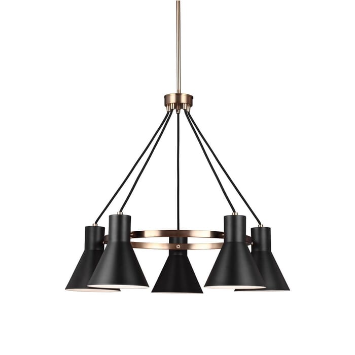 Sea Gull Towner 5-Light Chandelier in Satin Brass Sea Gull Towner 5-Light Chandelier in Satin Brass