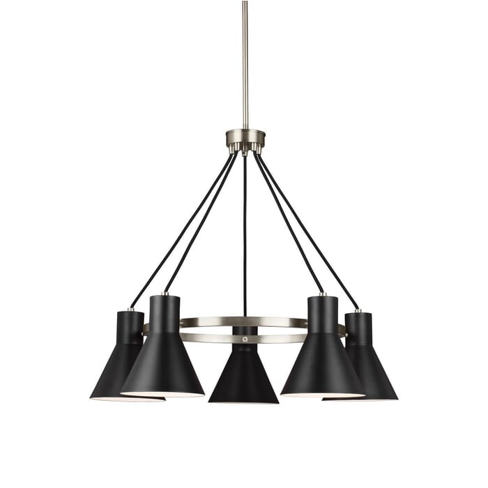 Sea Gull Towner 5-Light Chandelier in Brushed Nickel Sea Gull Towner 5-Light Chandelier in Brushed Nickel