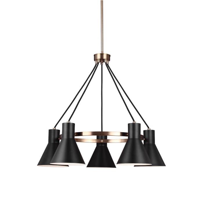 Towner 5-Light Chandelier in Satin Brass Towner 5-Light Chandelier in Satin Brass