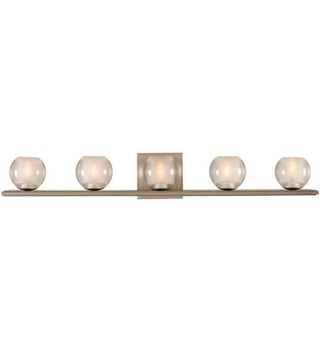 Kalco Corona 5-Light 33" Bathroom Vanity Light in Satin Nickel