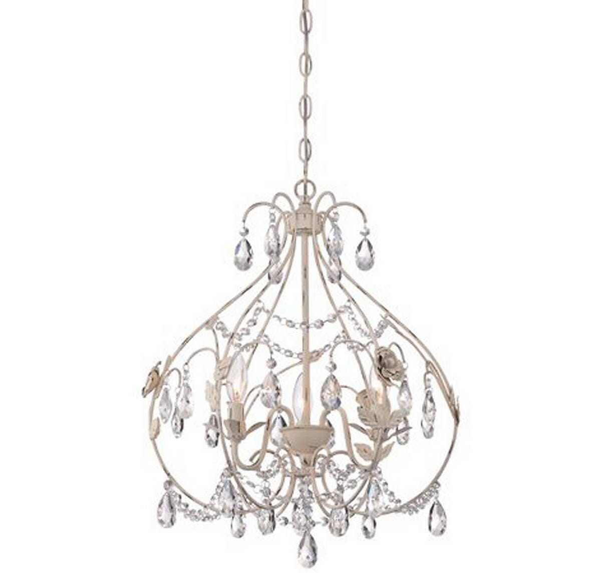 3-Light 18" Traditional Chandelier in Provencal Blanc