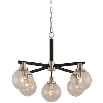 Kalco Cameo 5-Light Pendant Light in Matte Black Finish With Nickel Accents