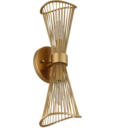 Kalco Aurora 2-Light Wall Sconce in Nordic Brass