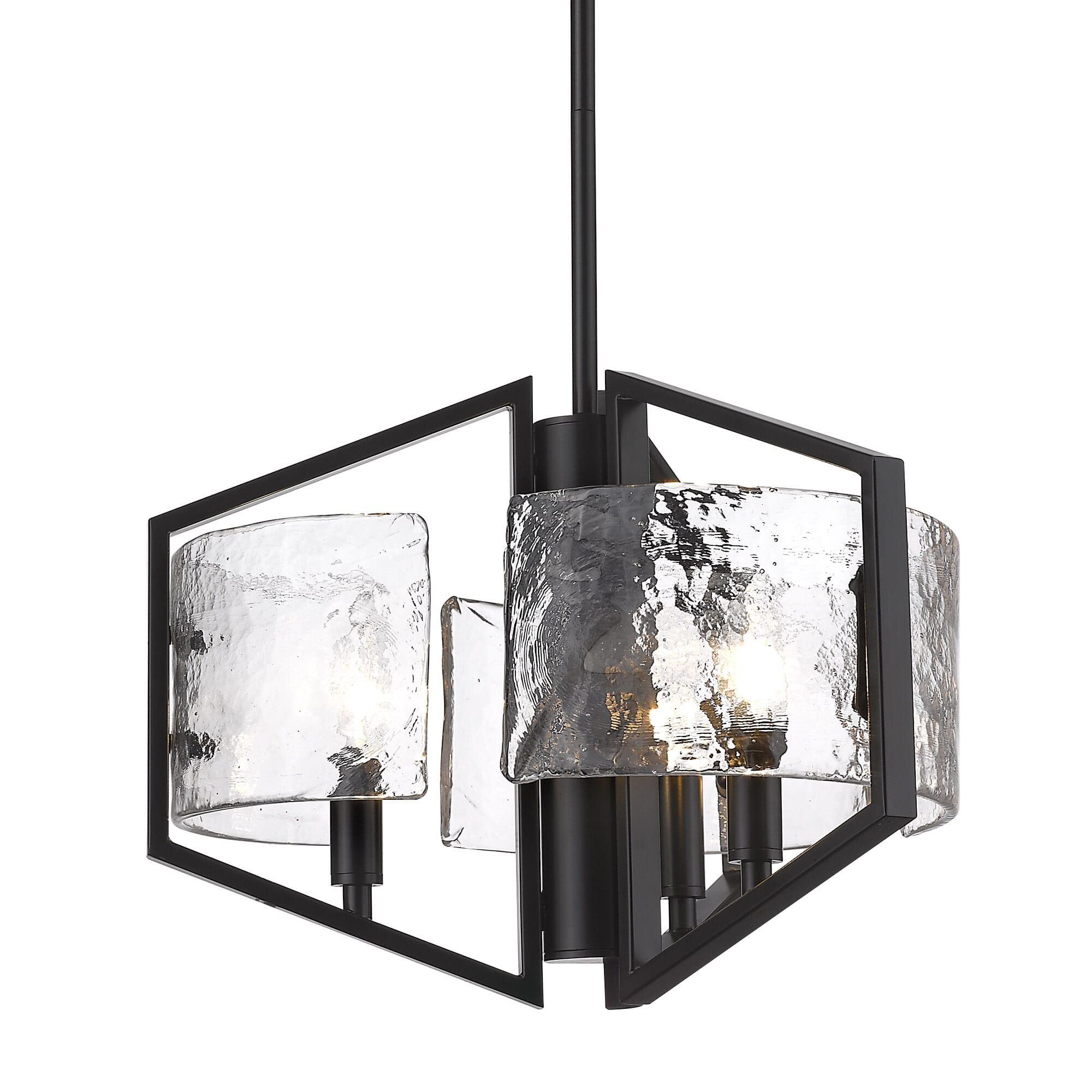 Golden Varsha 3-Light Pendant Light in Matte Black