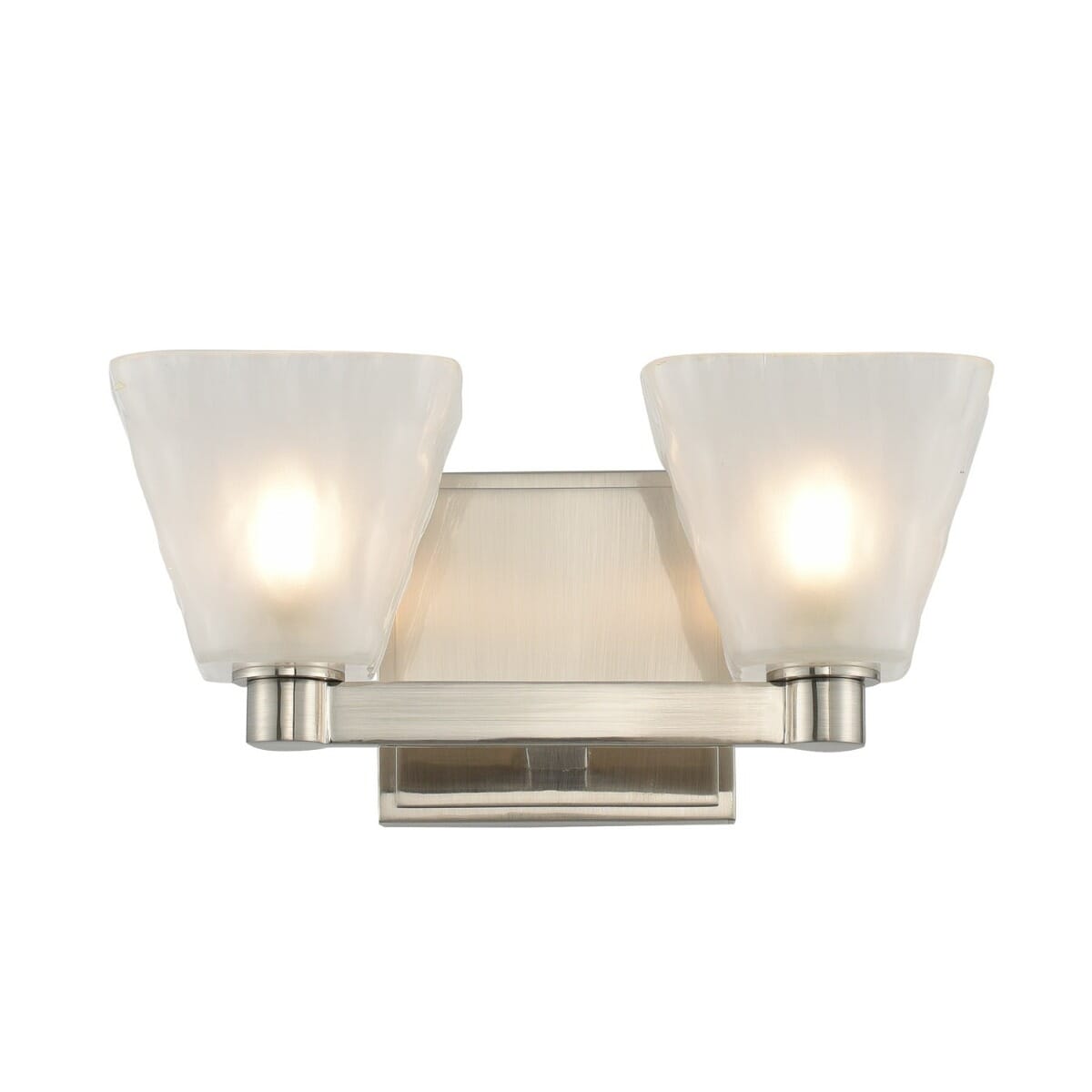 Weston 2-Light 5" Bathroom Vanity Light in Glazed Nickel