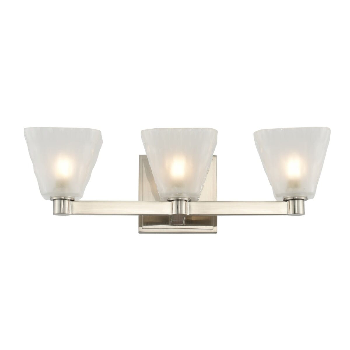 Weston 3-Light 5" Bathroom Vanity Light in Glazed Nickel