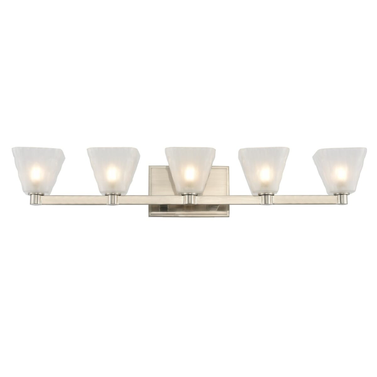 Weston 5-Light 5" Bathroom Vanity Light in Glazed Nickel