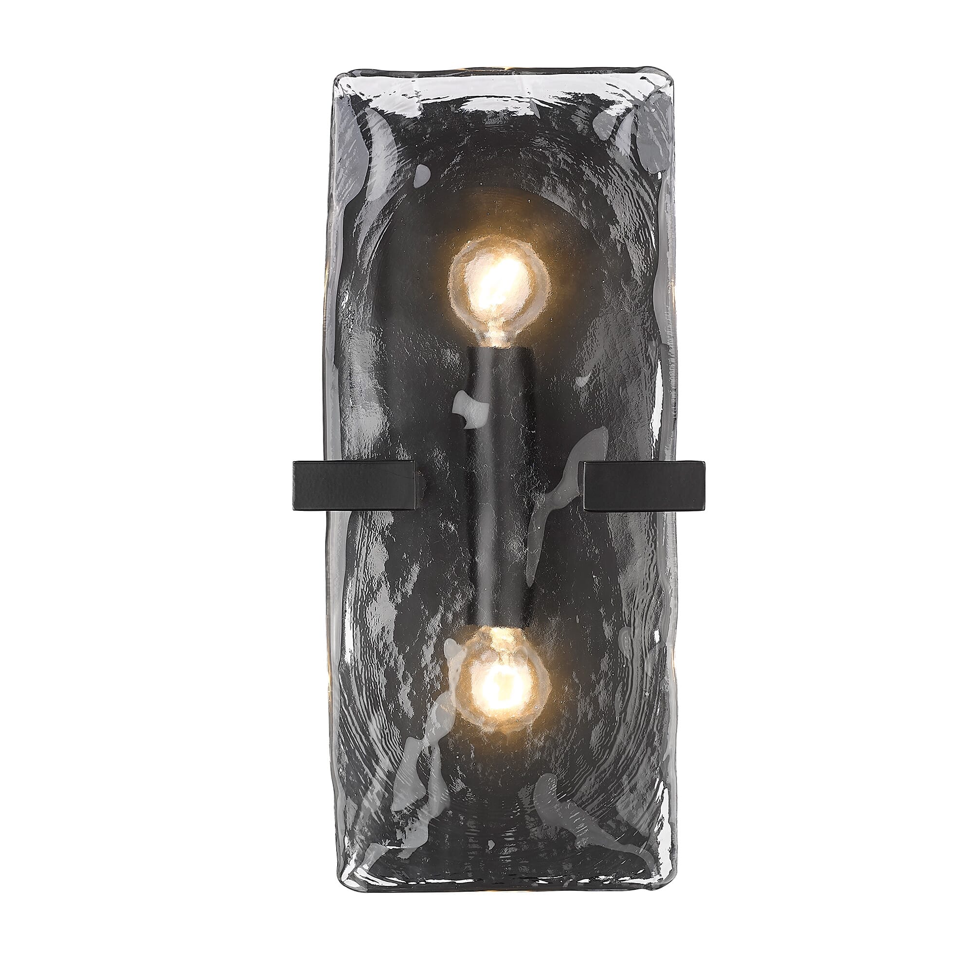 Matte Black Two Light Wall Sconce from the Aenon Collection