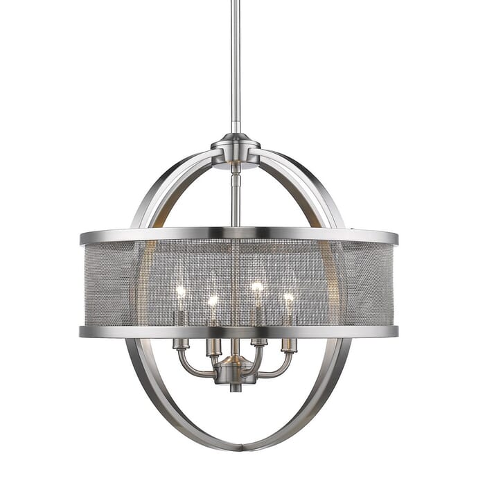 Golden Colson 4-Light Mini Chandelier in Pewter Golden Colson 4-Light Mini Chandelier in Pewter