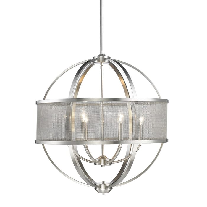 Golden Colson 6-Light Chandelier in Pewter Golden Colson 6-Light Chandelier in Pewter