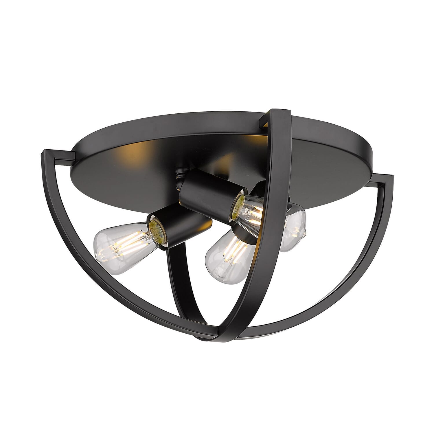 Matte Black Three Light Flush Mount from the Colson BLK Collection