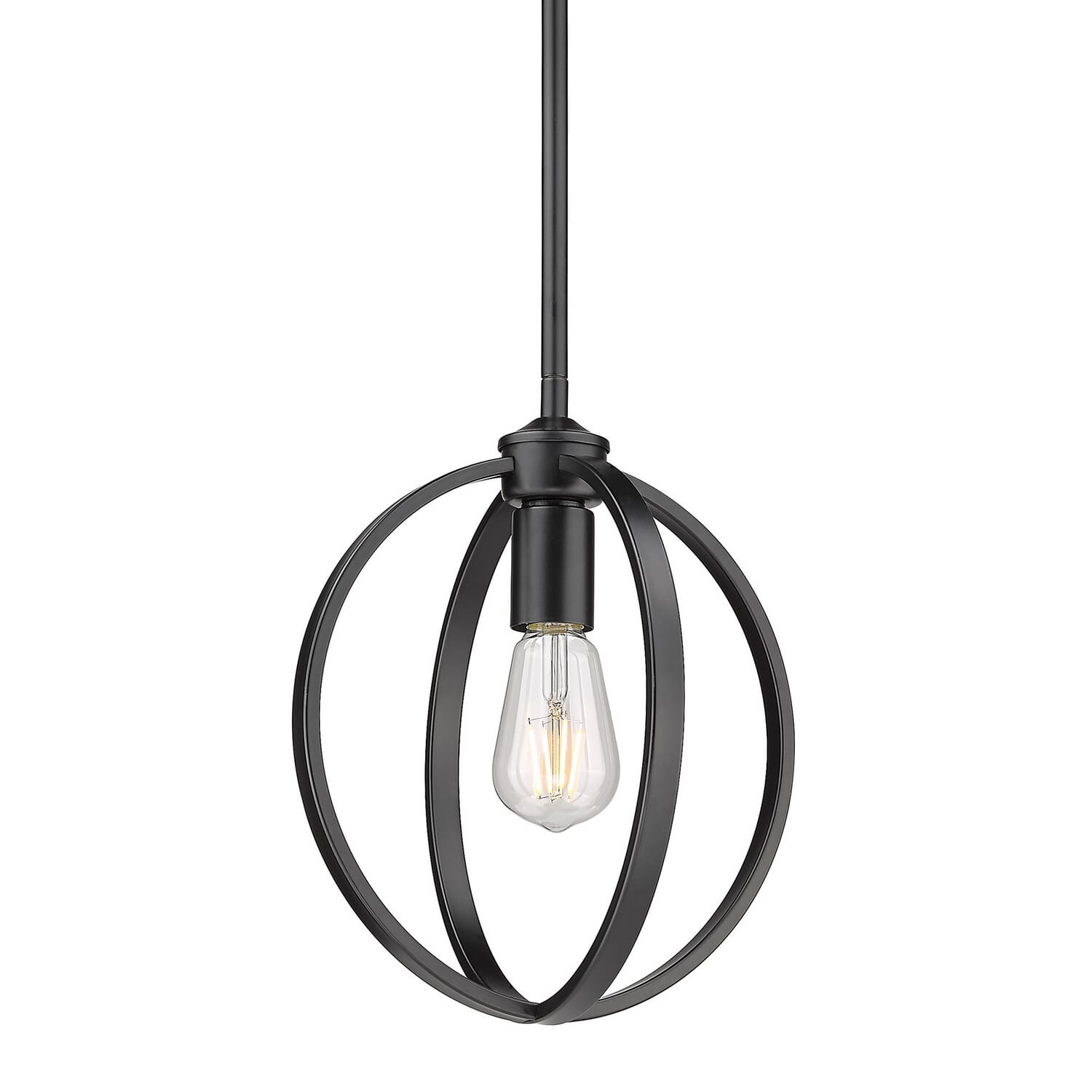 Matte Black One Light Mini Pendant from the Colson BLK Collection