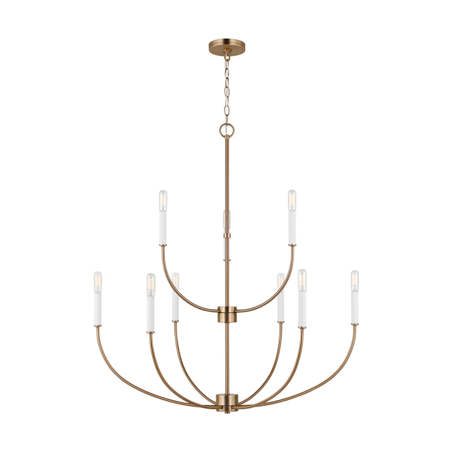 Greenwich 9-Light LED Chandelier in Satin Brass