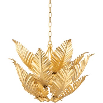 Corbett Tropicale 8-Light Pendant Light in Gold Leaf