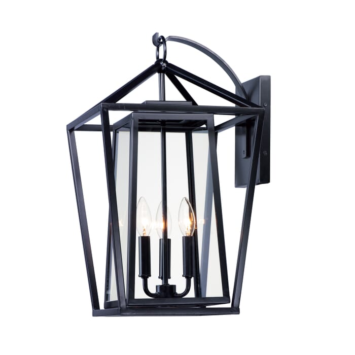 Maxim Artisan 3-Light Outdoor Wall Lantern in Black Maxim Artisan 3-Light Outdoor Wall Lantern in Black