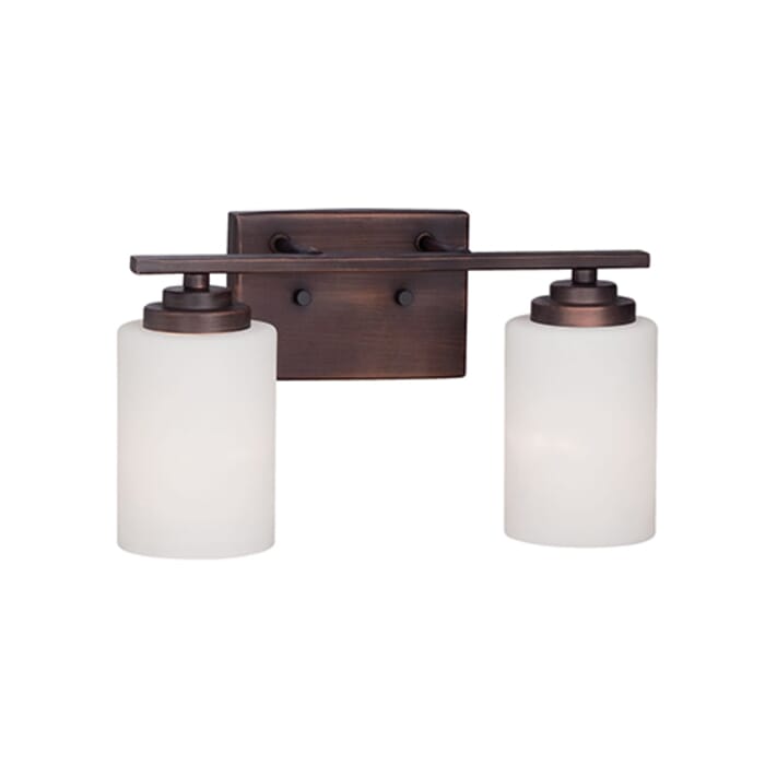 Millennium Lighting Durham 2-Light Bathroom Vanity Light in Rubbed Bronze Millennium Lighting Durham 2-Light Bathroom Vanity Light in Rubbed Bronze