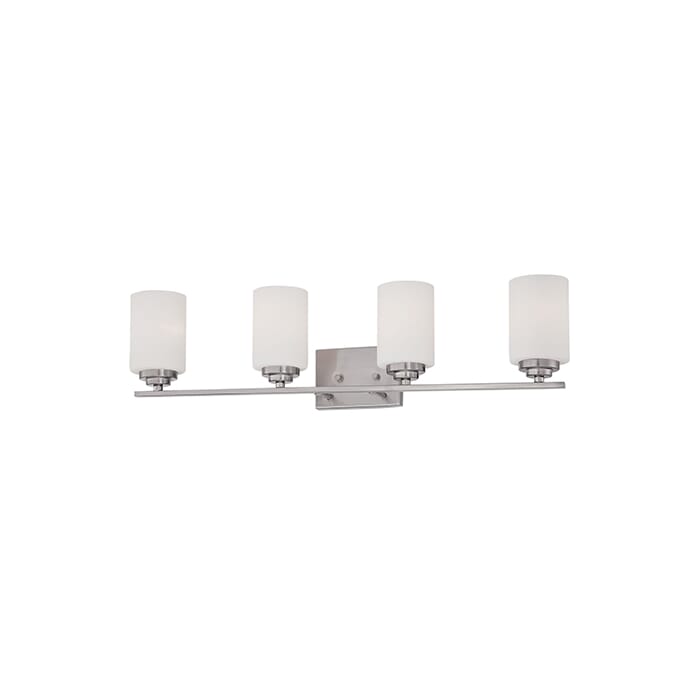 Millennium Lighting Durham 4-Light Bathroom Vanity Light in Satin Nickel Millennium Lighting Durham 4-Light Bathroom Vanity Light in Satin Nickel