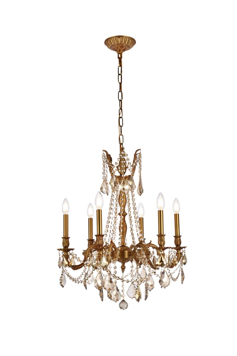 Rosalia 6-Light Chandelier in French Gold