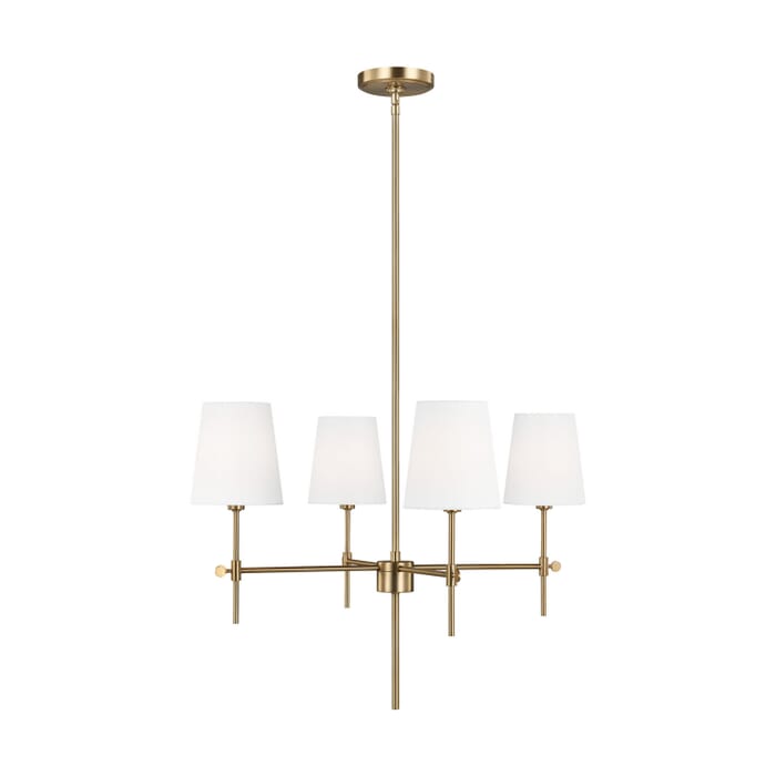 Baker 4-Light Chandelier in Satin Brass Baker 4-Light Chandelier in Satin Brass