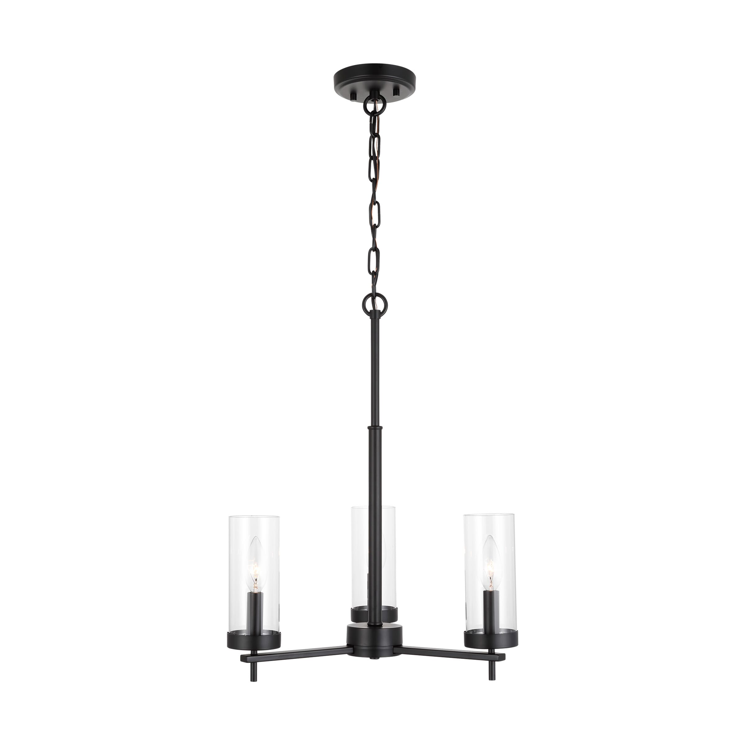 Sea Gull Zire 3-Light Chandelier in Midnight Black