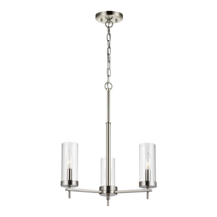 Sea Gull Zire 3-Light Chandelier in Brushed Nickel Sea Gull Zire 3-Light Chandelier in Brushed Nickel