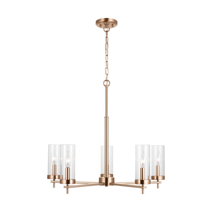 Sea Gull Zire 5-Light Chandelier in Satin Brass Sea Gull Zire 5-Light Chandelier in Satin Brass