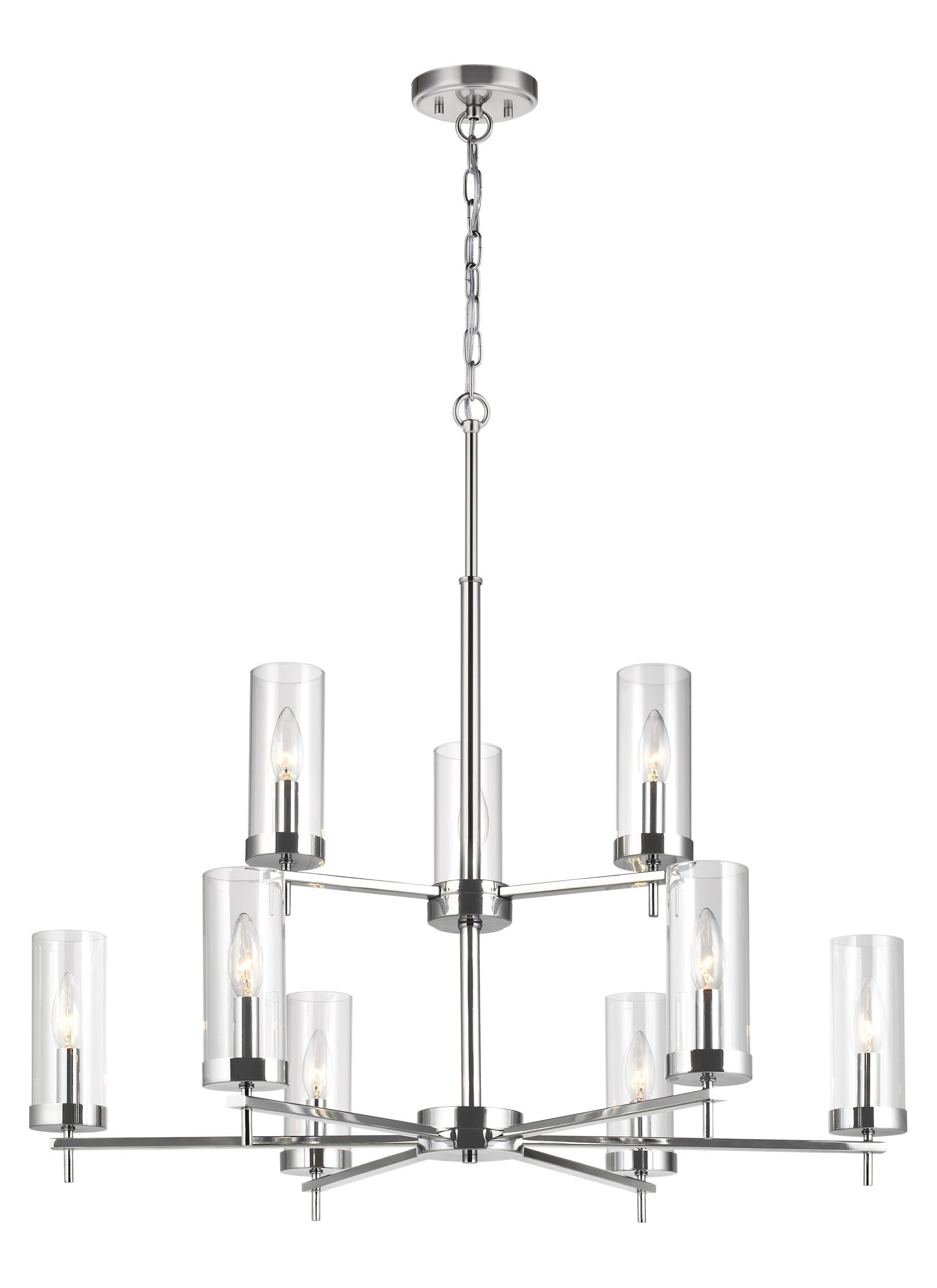 Sea Gull Zire 9-Light Chandelier in Chrome