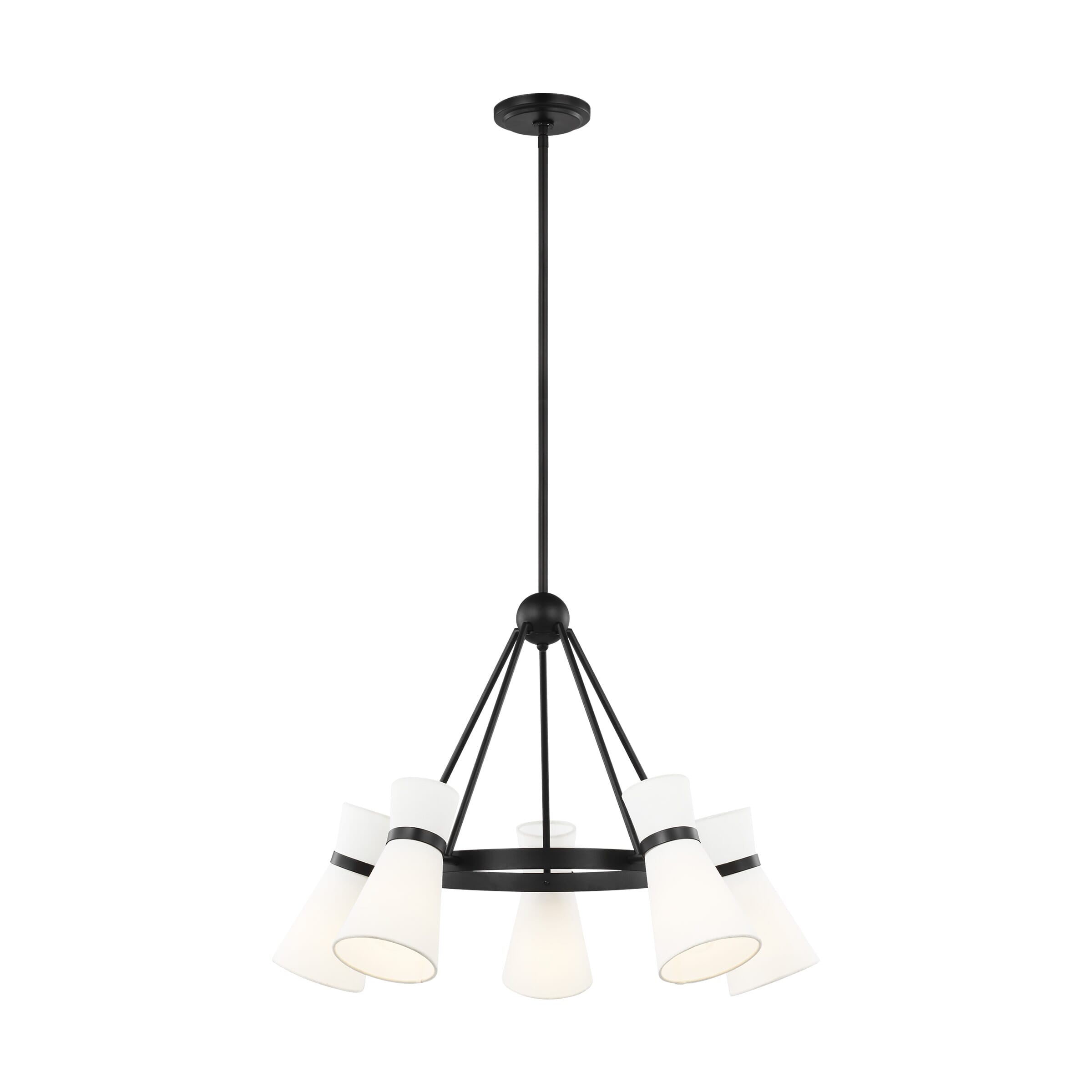 Sea Gull Clark 5-Light Transitional Chandelier in Midnight Black