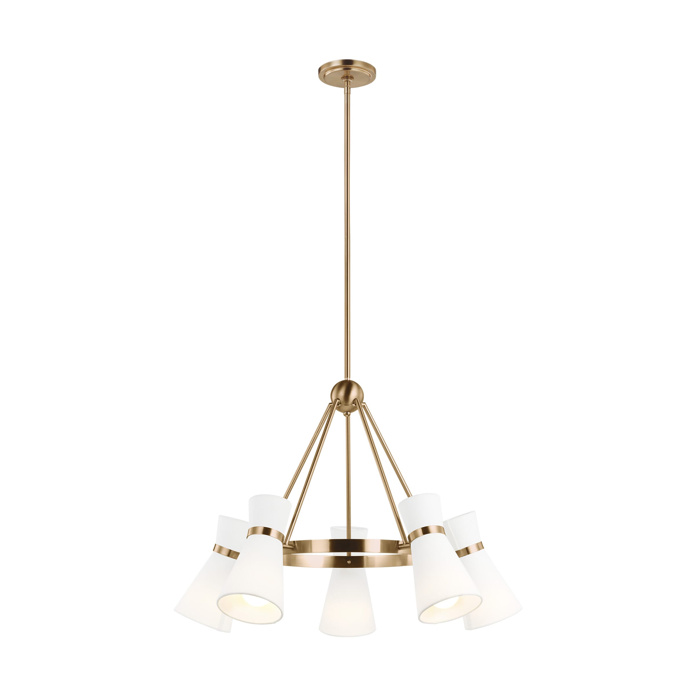 Sea Gull Clark 5-Light Transitional Chandelier in Satin Brass
