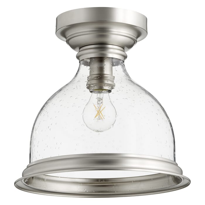 Quorum 12" Ceiling Light in Satin Nickel with Quorum 12" Ceiling Light in Satin Nickel with