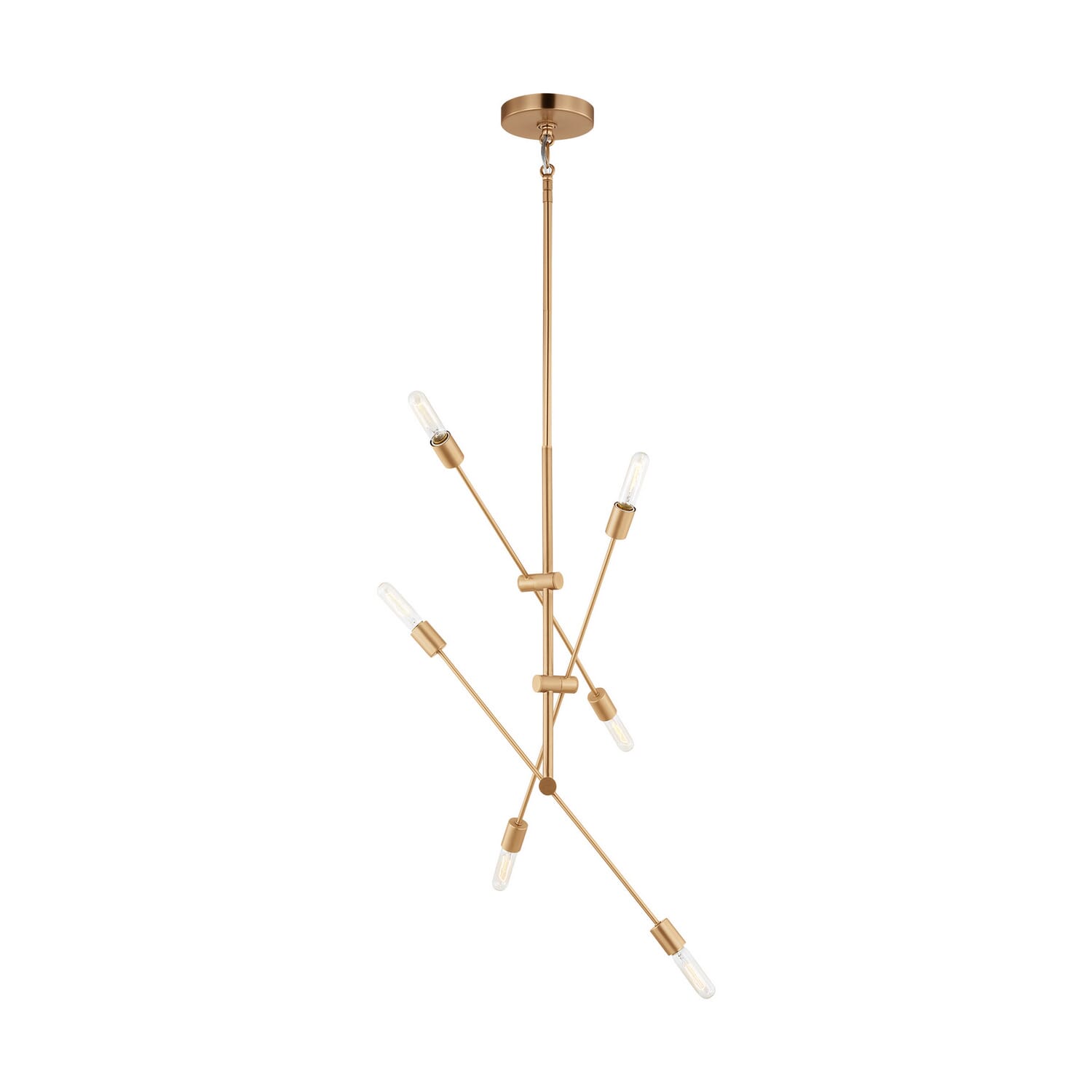 Axis 6-Light Chandelier in Satin Brass