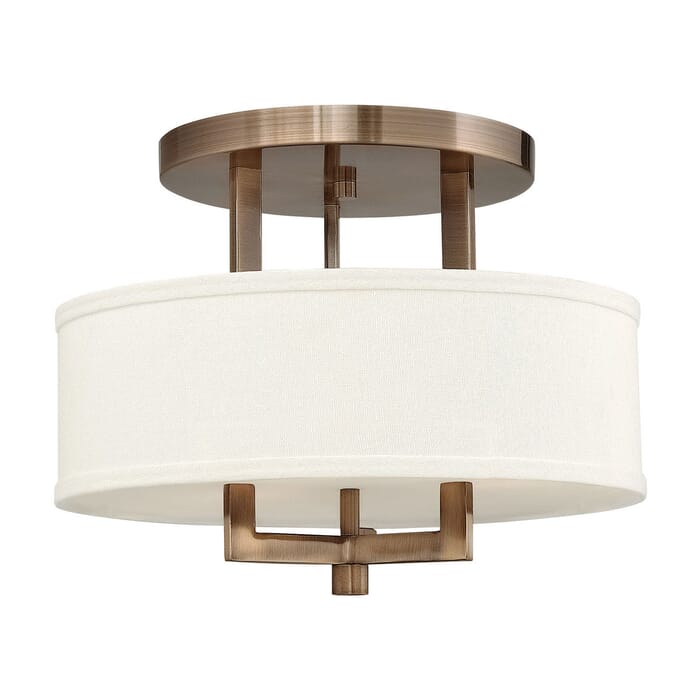 Hinkley Hampton 3-Light Semi-Flush Ceiling Light in Brushed Bronze Hinkley Hampton 3-Light Semi-Flush Ceiling Light in Brushed Bronze