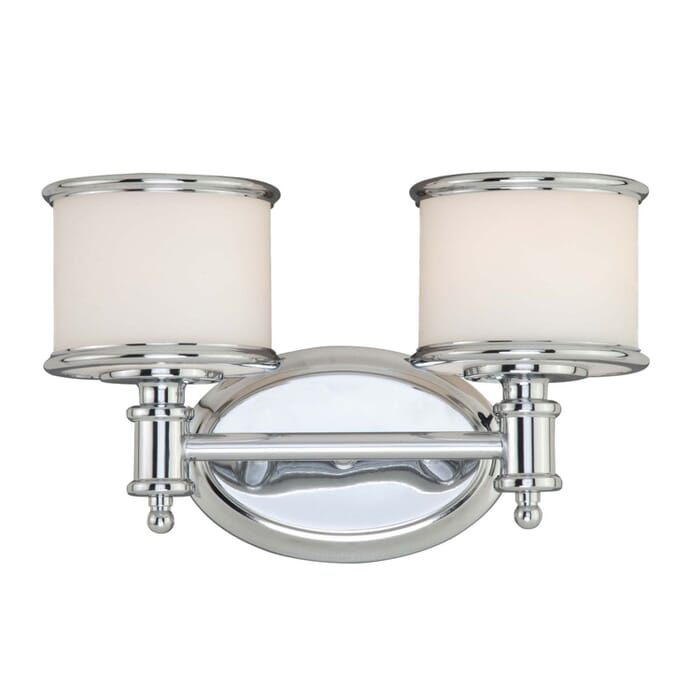 Carlisle 2-Light Bathroom Vanity Light in Chrome Carlisle 2-Light Bathroom Vanity Light in Chrome
