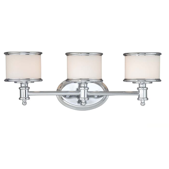 Carlisle 3-Light Bathroom Vanity Light in Chrome Carlisle 3-Light Bathroom Vanity Light in Chrome