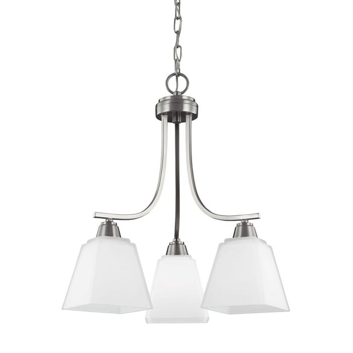 Sea Gull Parkfield 3-Light Chandelier in Brushed Nickel Sea Gull Parkfield 3-Light Chandelier in Brushed Nickel