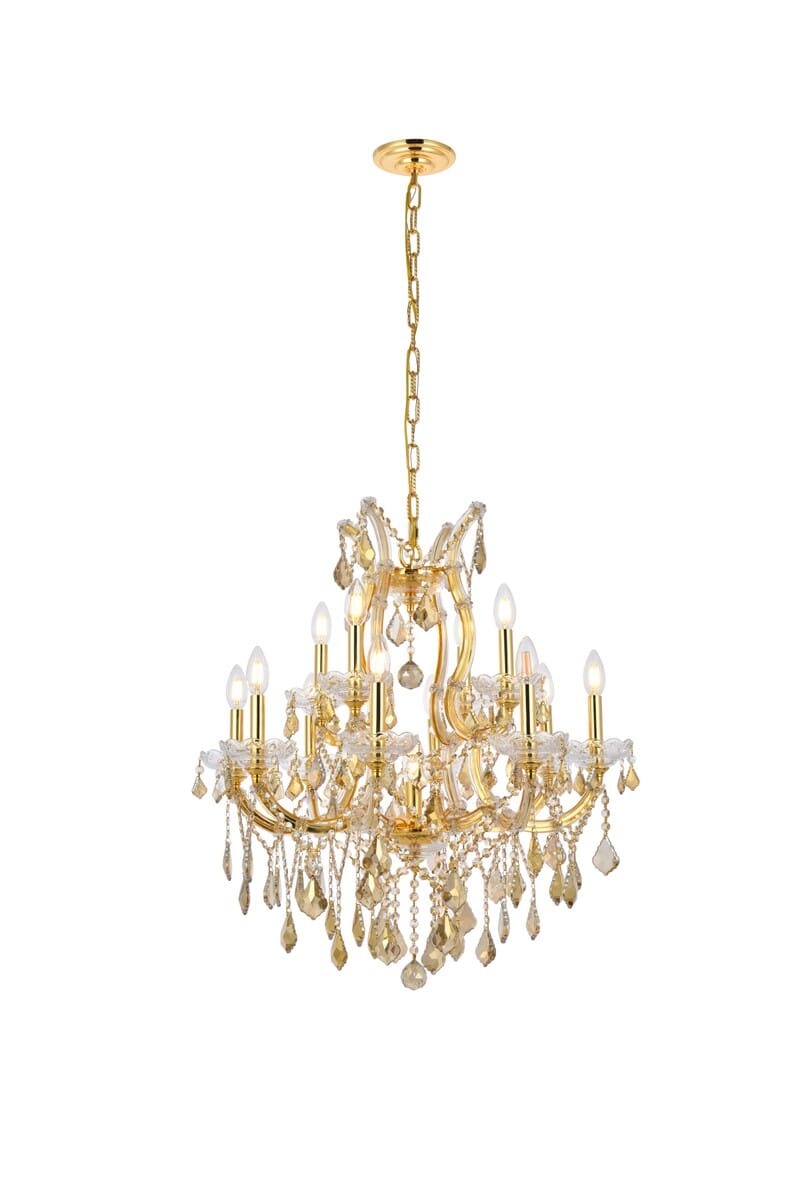 Maria Theresa 13-Light Chandelier in Gold