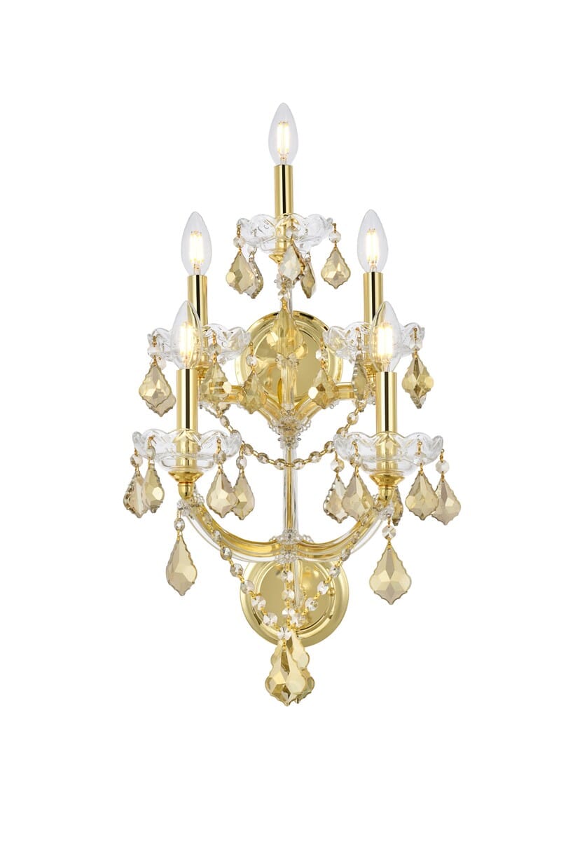 Maria Theresa 5-Light Wall Sconce in Gold