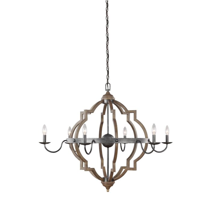 Sea Gull Socorro 6-Light Quatrefoil Chandelier in Stardust Sea Gull Socorro 6-Light Quatrefoil Chandelier in Stardust