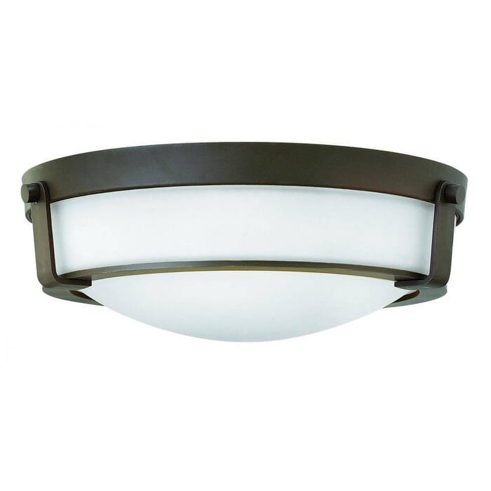 Hinkley Hathaway 3-Light Ceiling Light in Olde Bronze with Etched White Glass Hinkley Hathaway 3-Light Ceiling Light in Olde Bronze with Etched White Glass