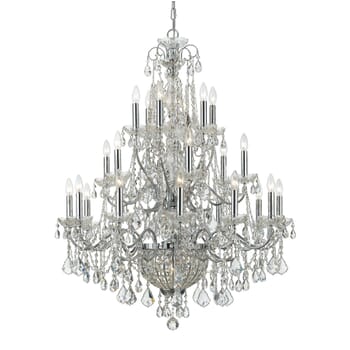 Crystorama Imperial 26-Light 46" Traditional Chandelier in Polished Chrome with Clear Hand Cut Crystals