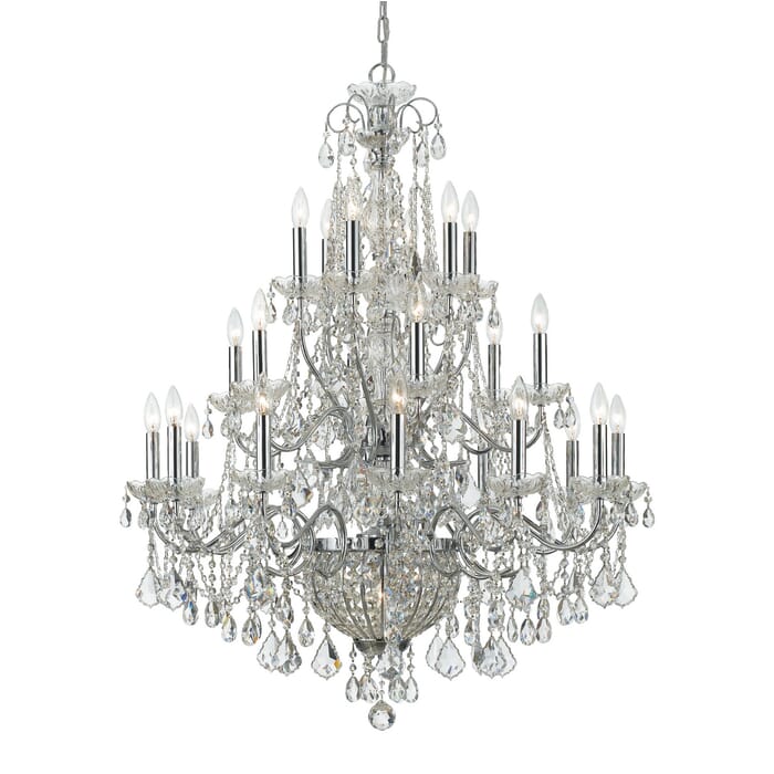 Crystorama Imperial 26-Light 46" Traditional Chandelier in Polished Chrome with Clear Hand Cut Crystals Crystorama Imperial 26-Light 46" Traditional Chandelier in Polished Chrome with Clear Hand Cut Crystals