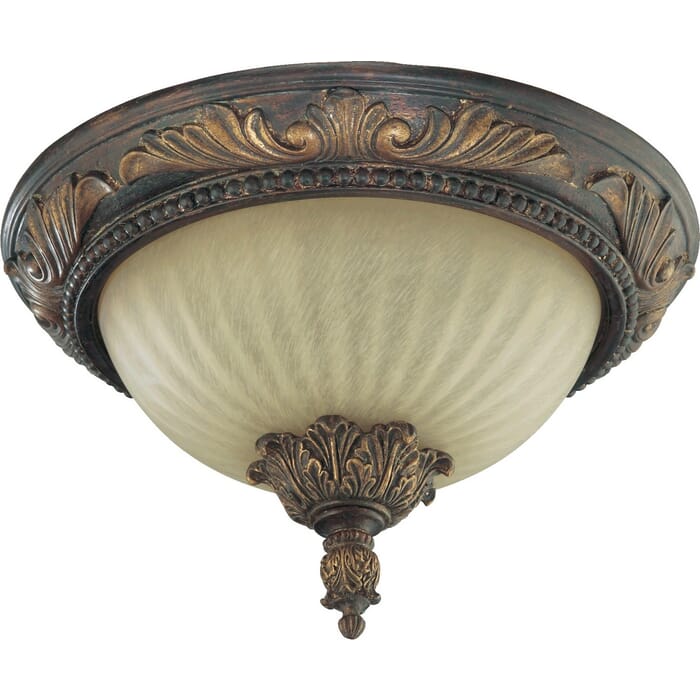 Quorum Madeleine 2-Light 14" Ceiling Light in Corsican Gold Quorum Madeleine 2-Light 14" Ceiling Light in Corsican Gold