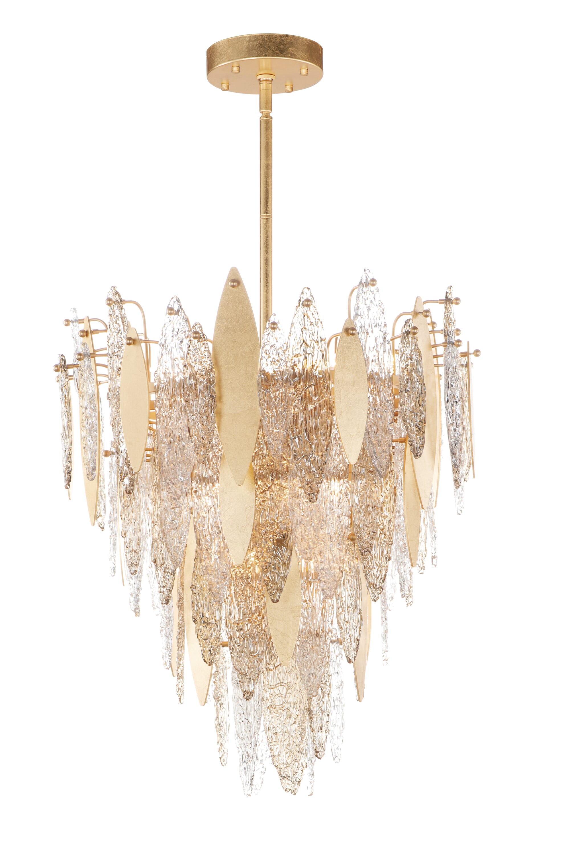 Maxim Majestic 12-Light Transitional Chandelier in Gold Leaf - 32325CLCMPGL