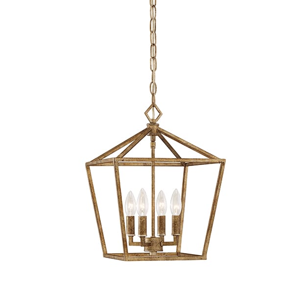 3000 Series 4-Light Pendant in Vintage Gold