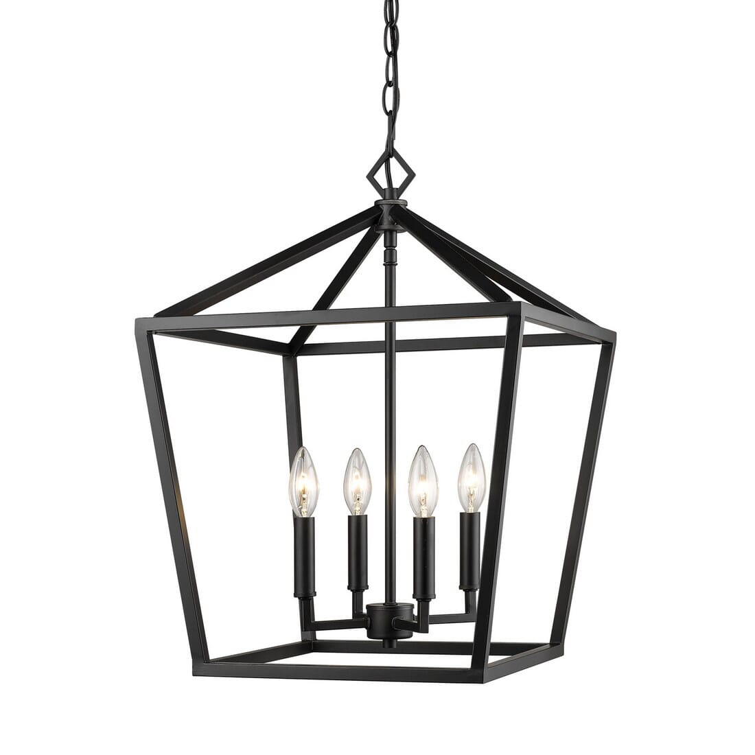 4-Light Pendant in Matte Black