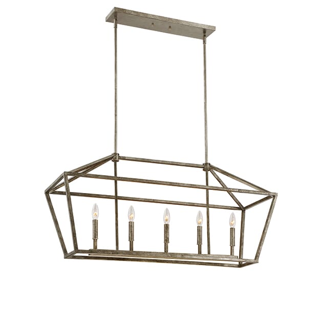 3000 Series 5-Light Pendant in Antique Silver