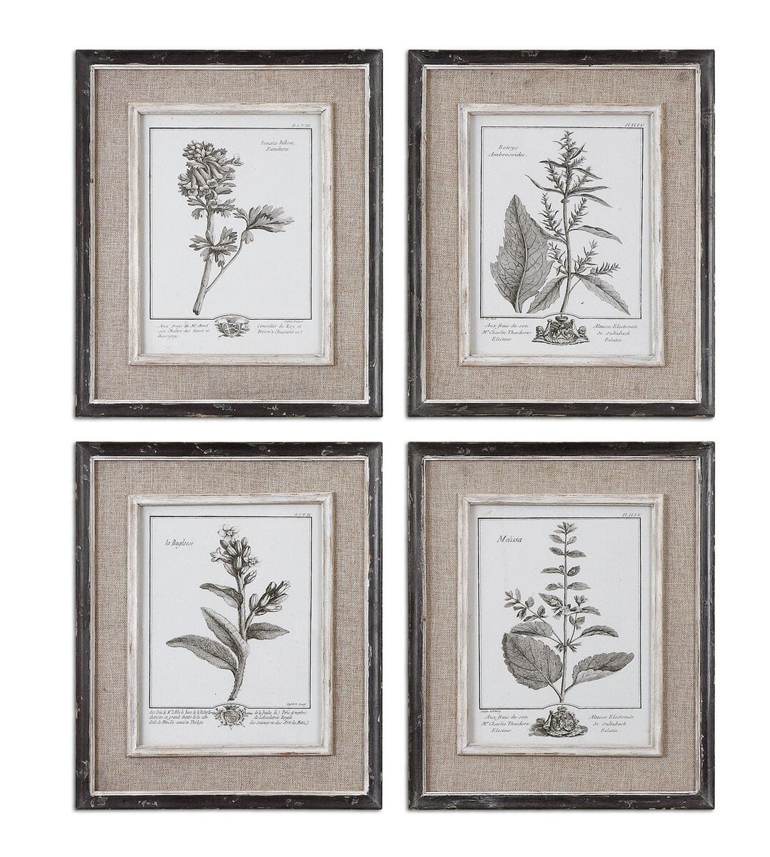 Uttermost Set of 4 Casual Grey Study Framed Art