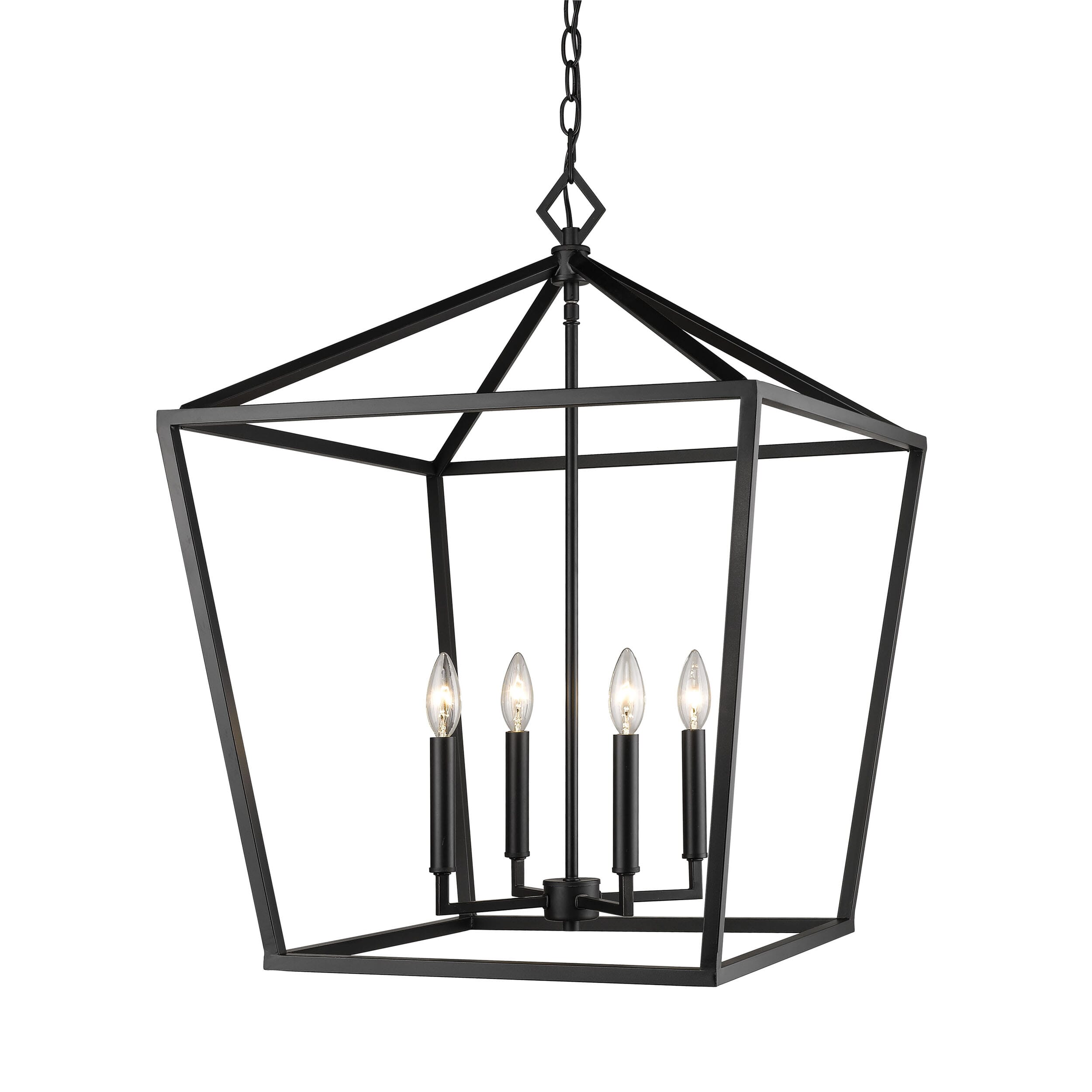 4-Light Pendant in Matte Black