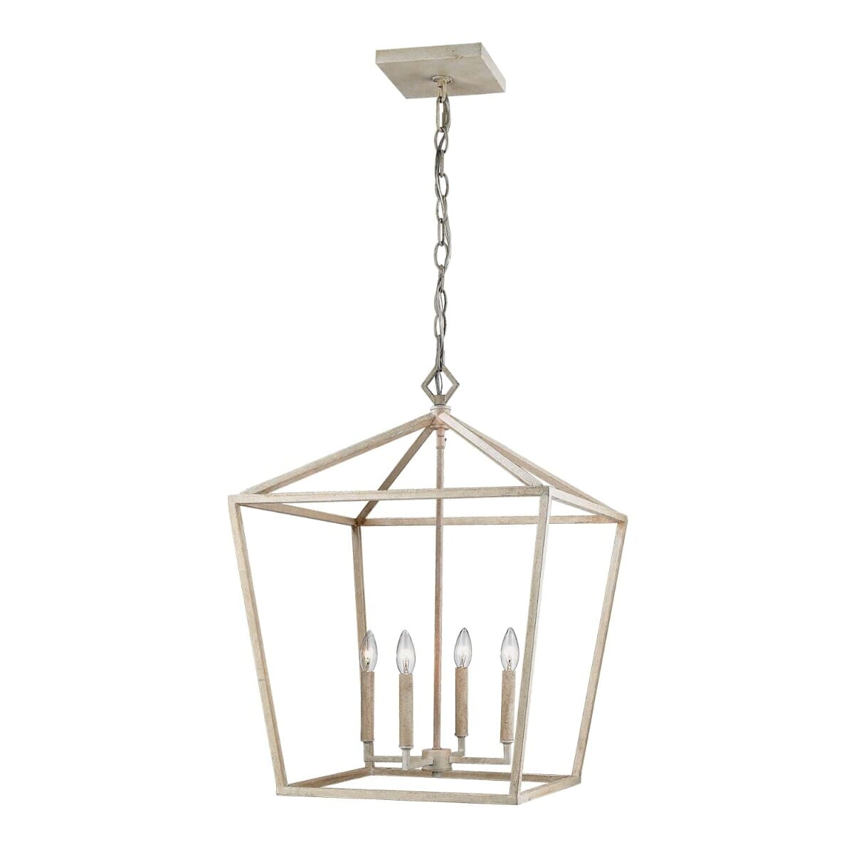 4-Light 20" Foyer Pendant in Vintage White