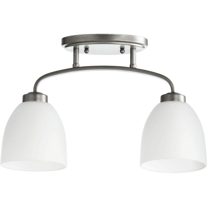 Quorum Reyes 2-Light 5" Ceiling Light in Classic Nickel Quorum Reyes 2-Light 5" Ceiling Light in Classic Nickel